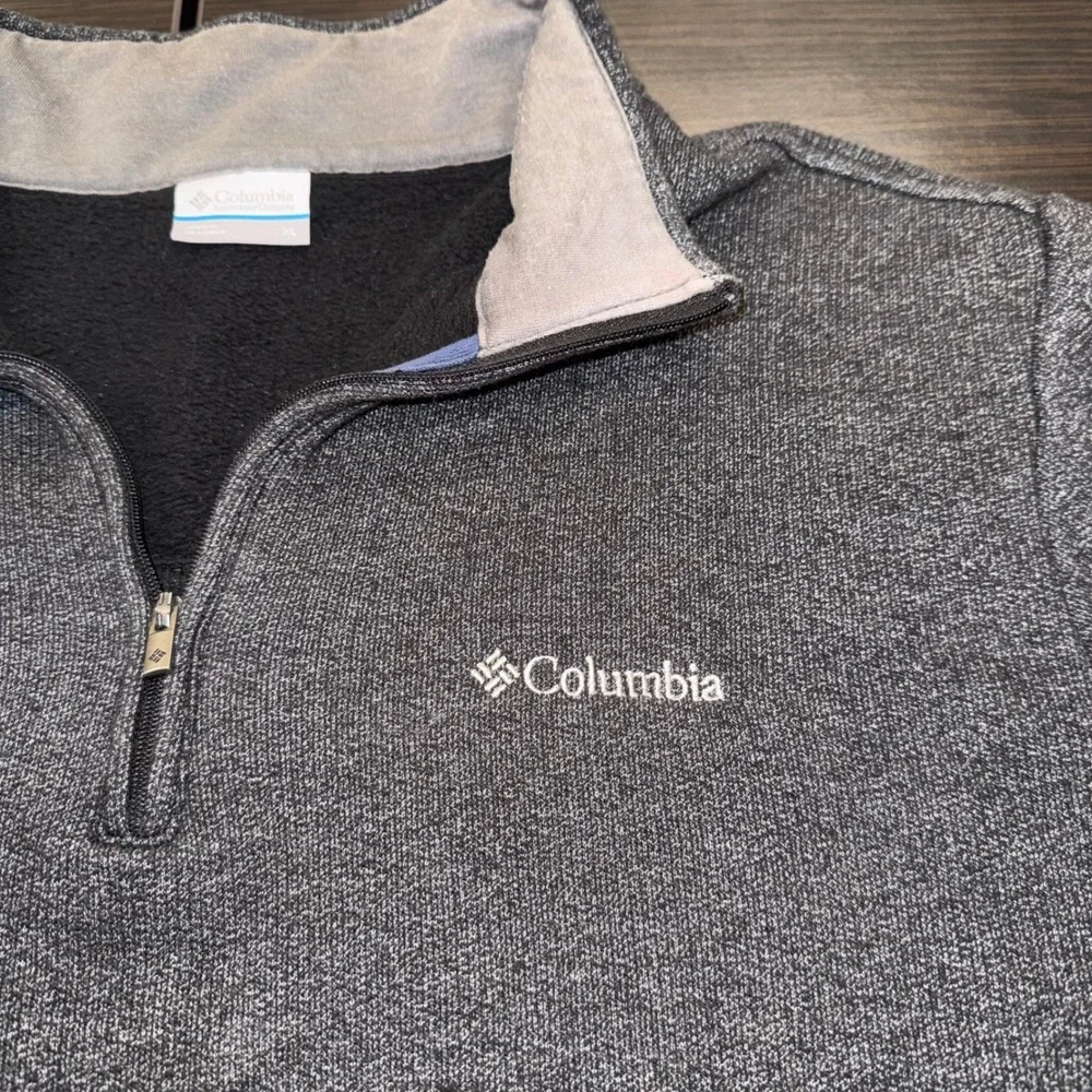 Columbia‎ Fleece Pullover Mens XL Gray Excellent Heathered 1/4 Zip AM1534